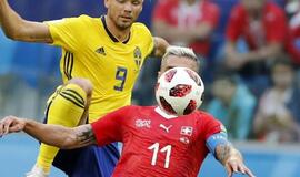 Švedai 1:0 įveikė Šveicarijos komandą ir pateko į ketvirtfinalį