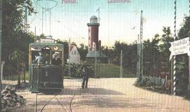Viena populiariausių buvo tramvajaus linija, vedusi iš Luizės gatvės (dab. Danės g.) iki pat Melnragės, Raudonojo švyturio ir šalia jo buvusio restorano „Strandvilla“. Valdemaro ZUMARO kolekcija.