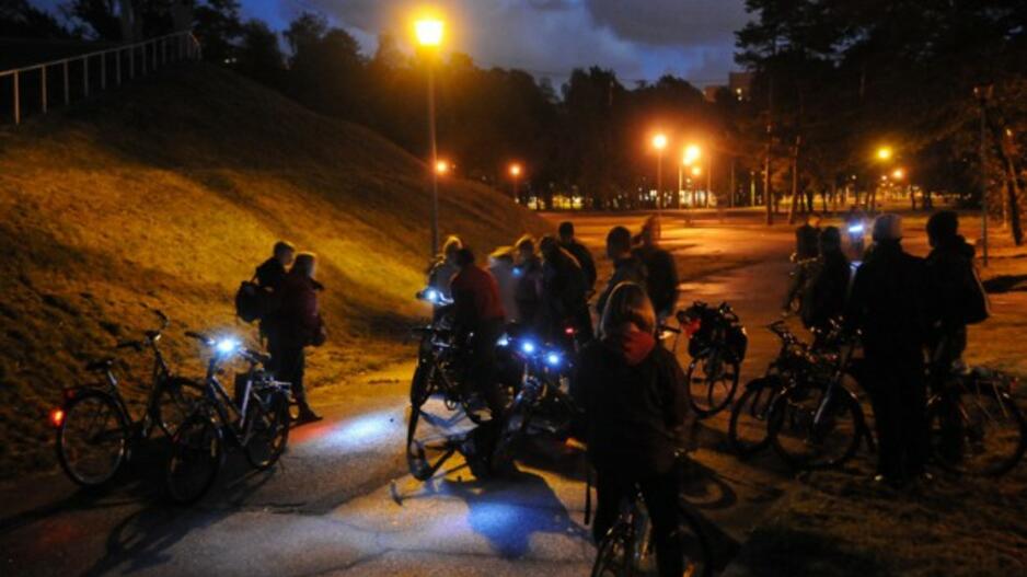 Klaipėdoje surengtas naktinis dviračių žygis