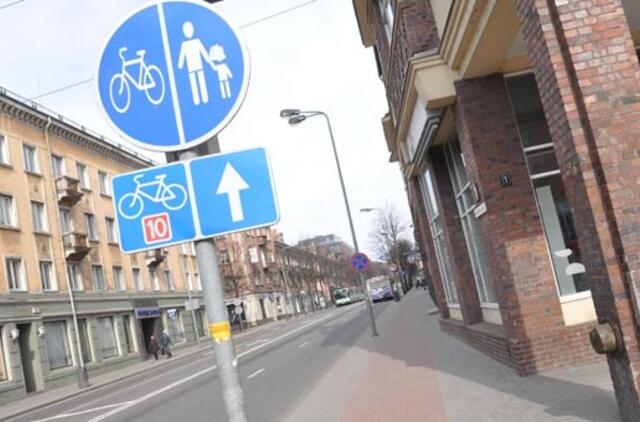 Miesto dviratininkus "atpratins" nuo raudonų takų