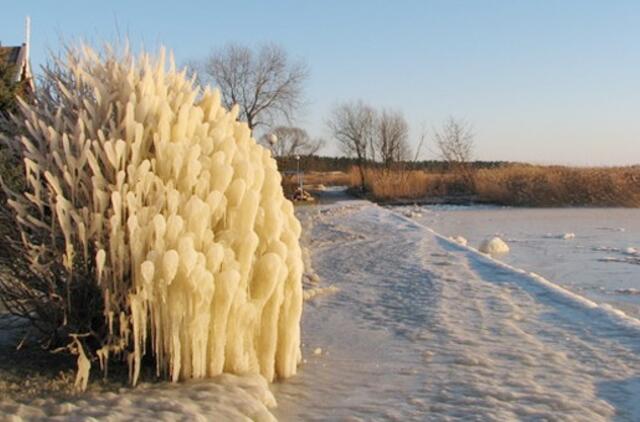 Nidoje ledo skulptūras sukūrė pati gamta