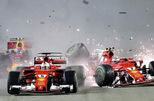 Avarijomis pažymėtas „Formulės-1“ lenktynes Singapūre laimėjo britas Luisas Hamiltonas
