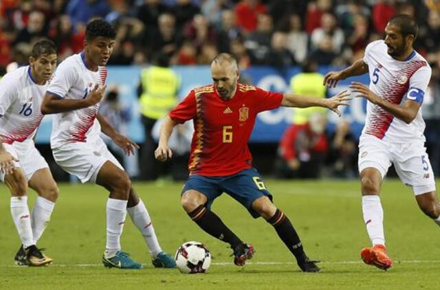 Ispanijos futbolininkai draugiškose rungtynėse net 5:0 nugalėjo Kosta Riką