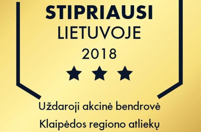 KRATC suteiktas sertifikatas „Stipriausi Lietuvoje 2018“