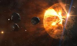 NASA zondas „bakstelėjo“ asteroidą Benu, kad paimtų grunto mėginių